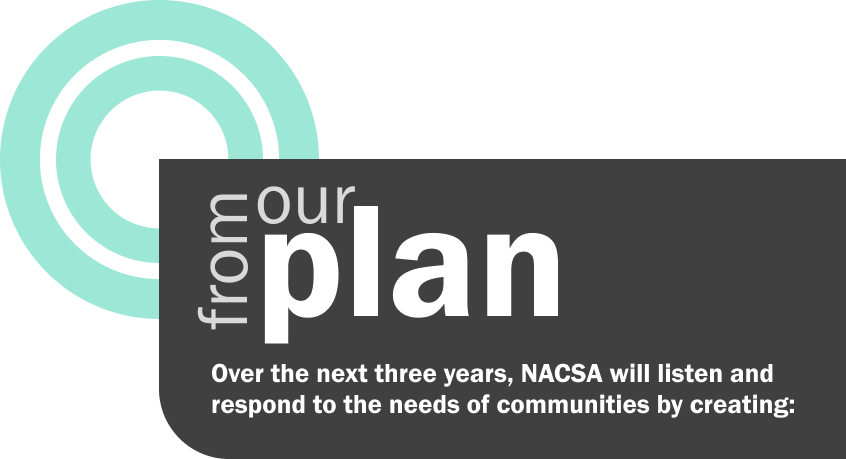 From Our Plan. Over the next three years, NACSA will listen and respond to the needs of communities by creating: